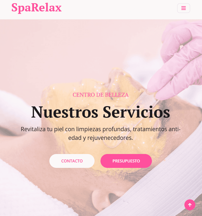 Página web para centro de belleza y spa - diseño moderno con reservas online