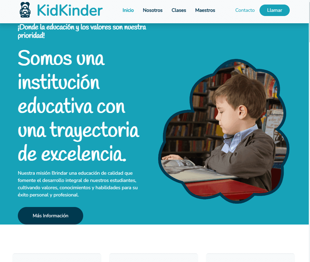 Página web para colegio e institución educativa - diseño para escuelas